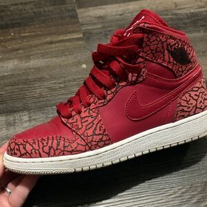 Nike Women's Red and Black High-Top Sneakers